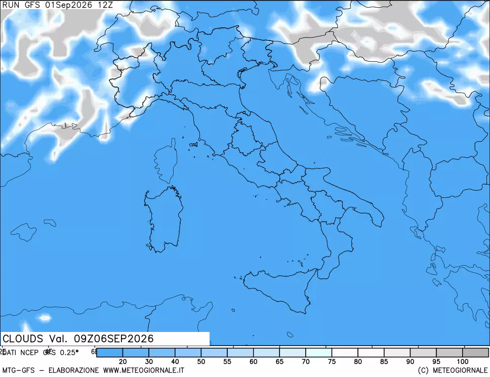 mappa Nuvolosità totale