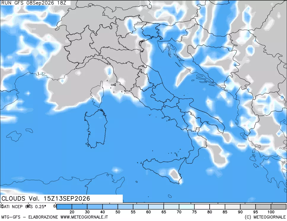 mappa Nuvolosità totale