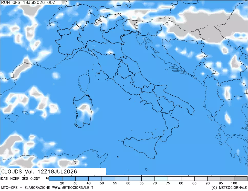 mappa Nuvolosità totale