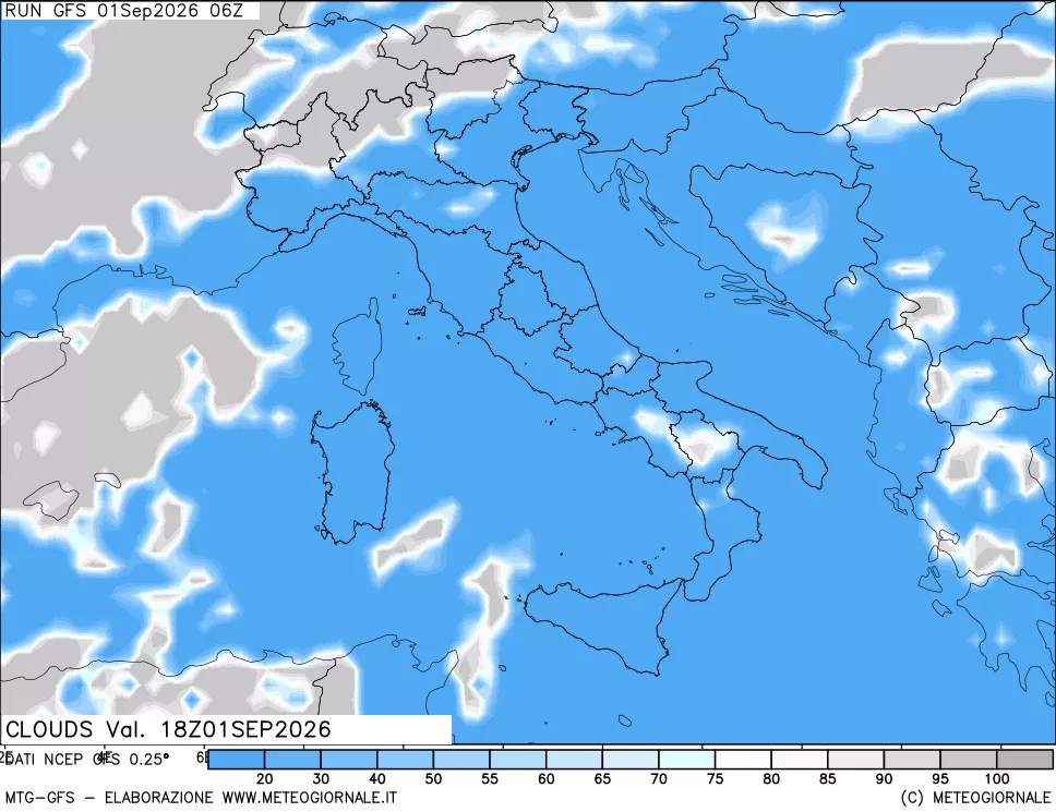 mappa Nuvolosità totale