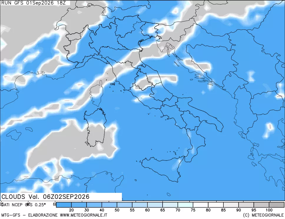 mappa Nuvolosità totale