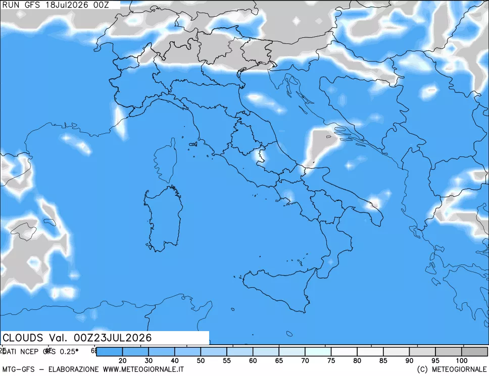 mappa Nuvolosità totale