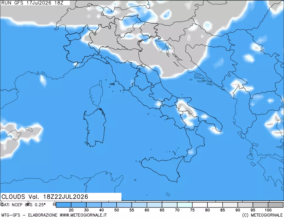 mappa Nuvolosità totale