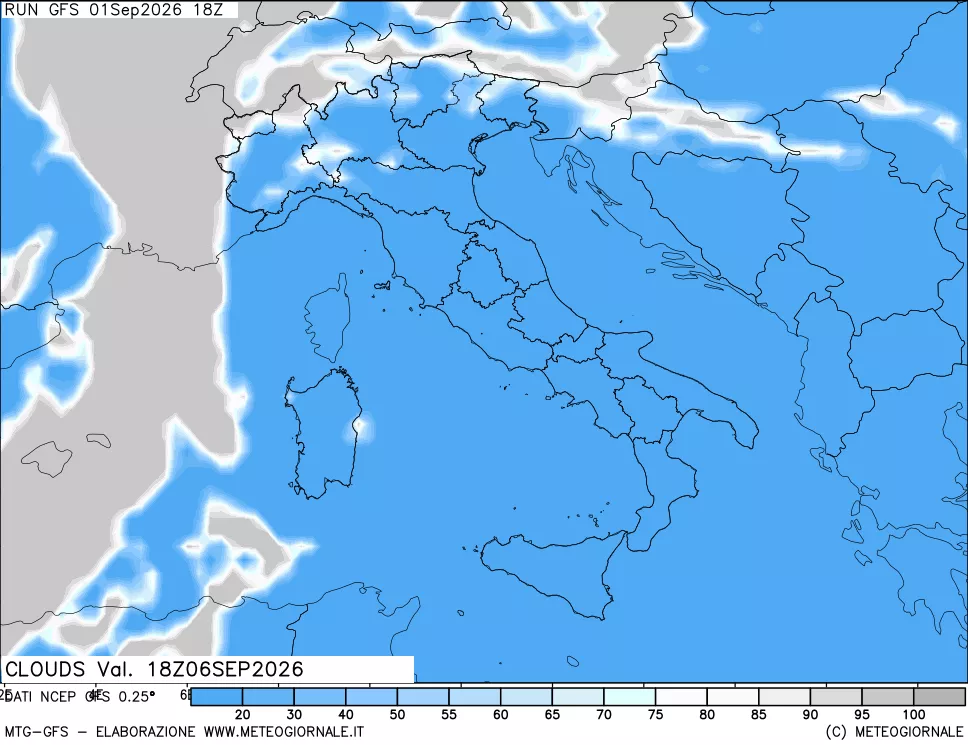 mappa Nuvolosità totale