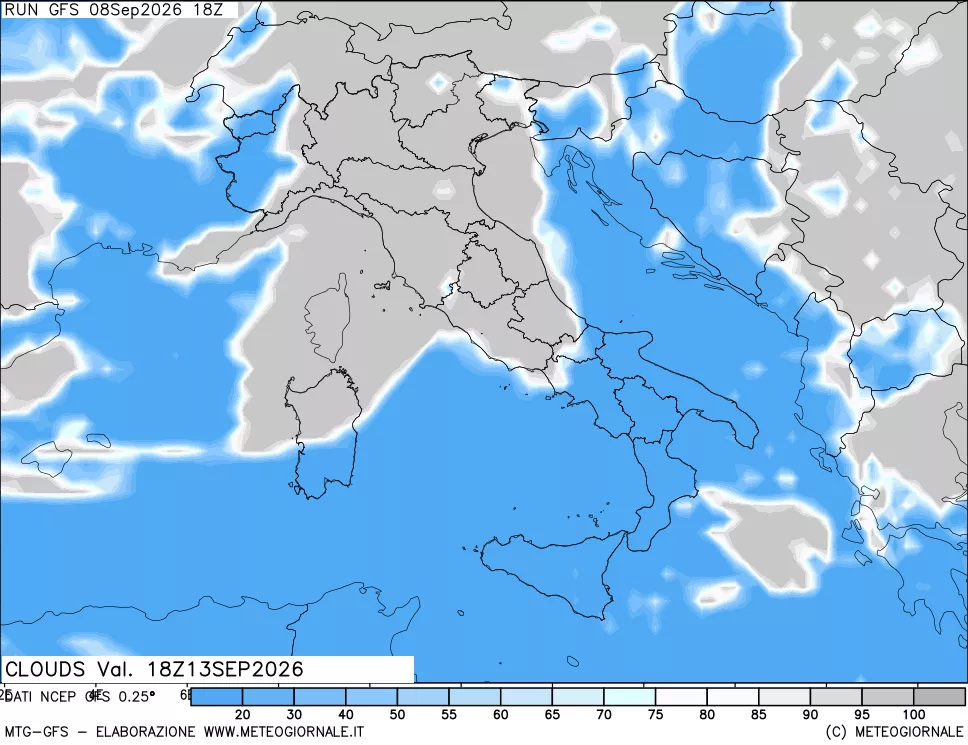 mappa Nuvolosità totale
