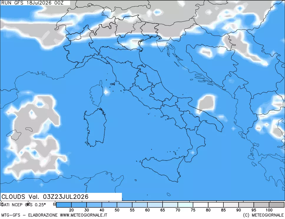 mappa Nuvolosità totale