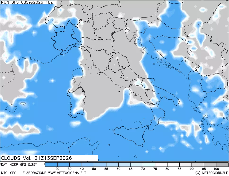 mappa Nuvolosità totale