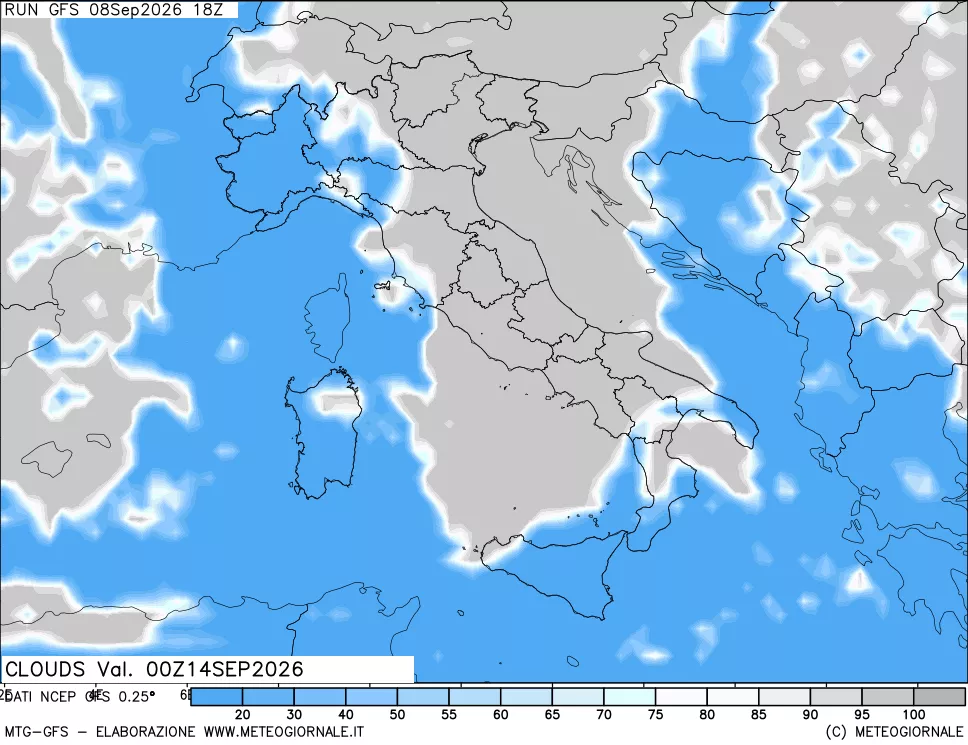 mappa Nuvolosità totale