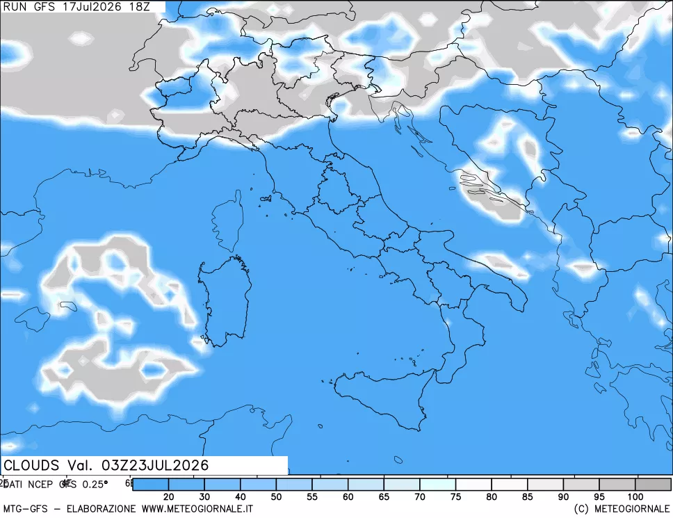mappa Nuvolosità totale