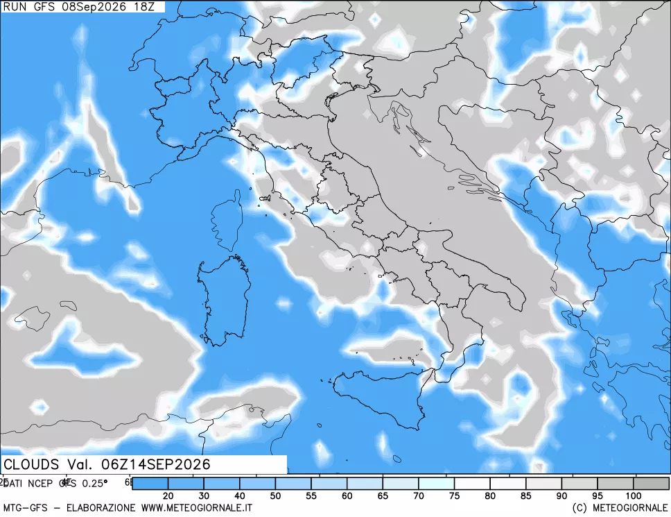 mappa Nuvolosità totale