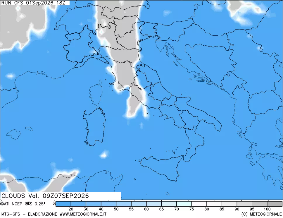 mappa Nuvolosità totale