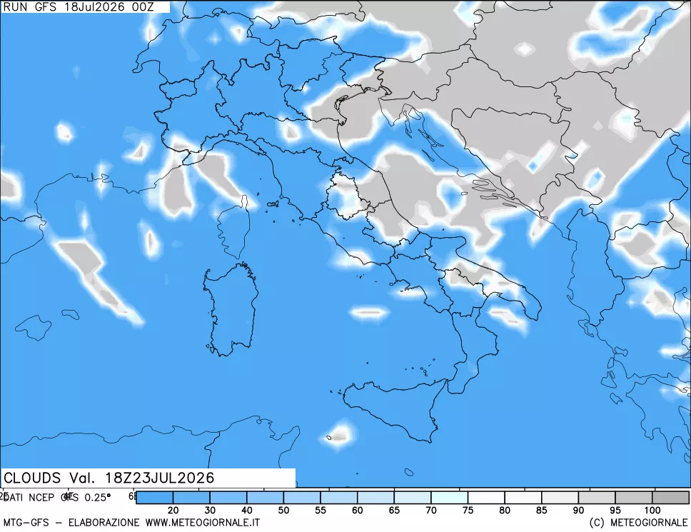 mappa Nuvolosità totale