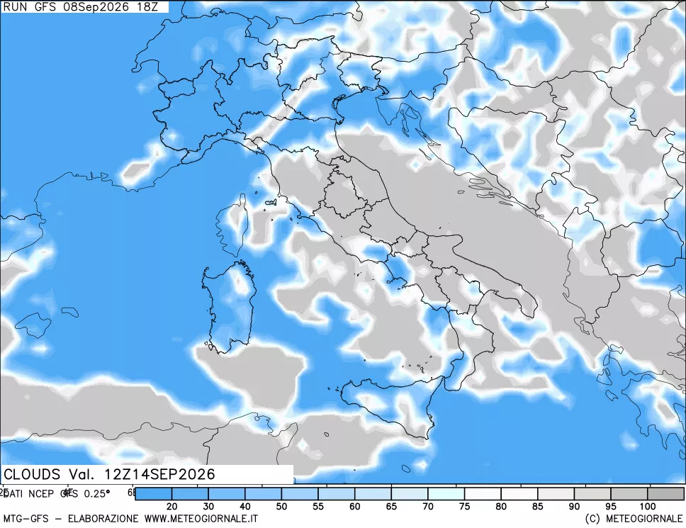 mappa Nuvolosità totale