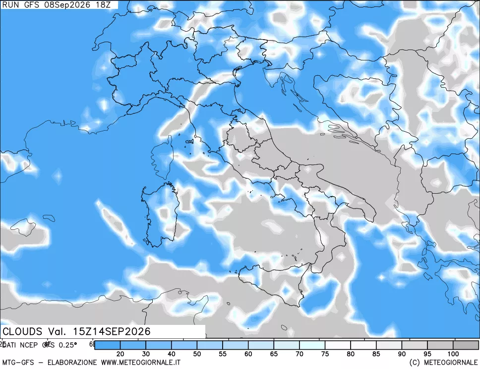 mappa Nuvolosità totale