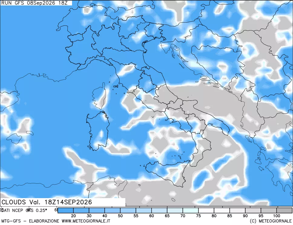 mappa Nuvolosità totale