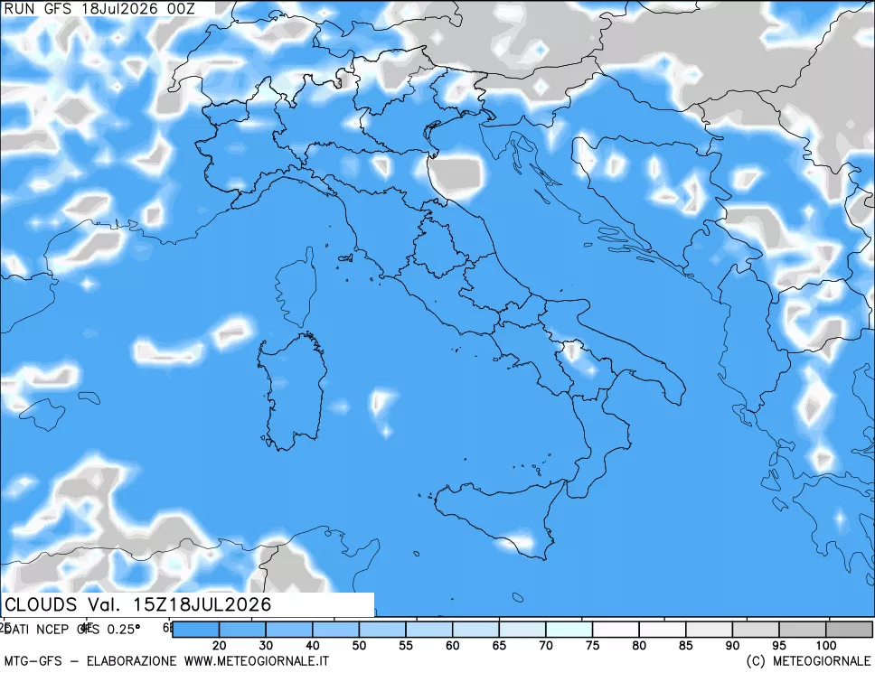 mappa Nuvolosità totale