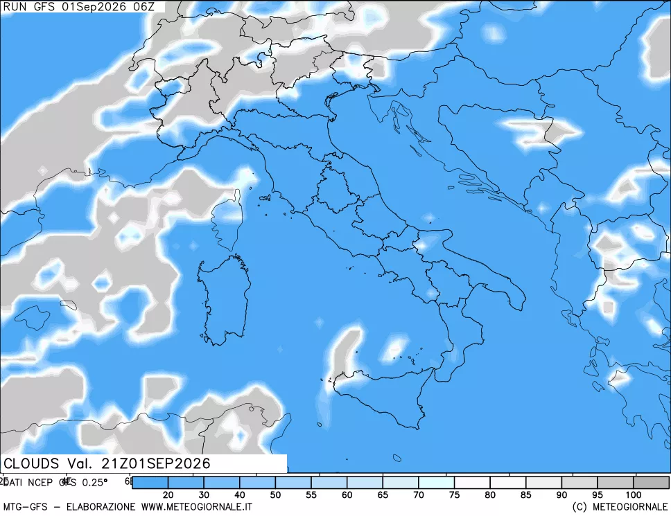 mappa Nuvolosità totale