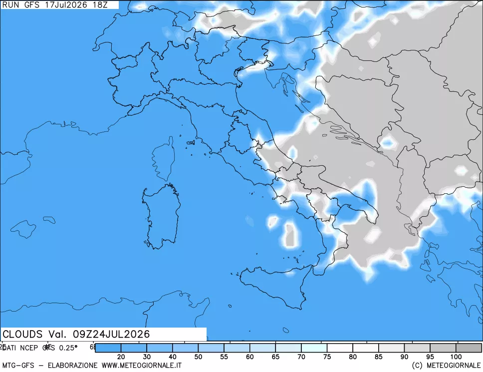 mappa Nuvolosità totale