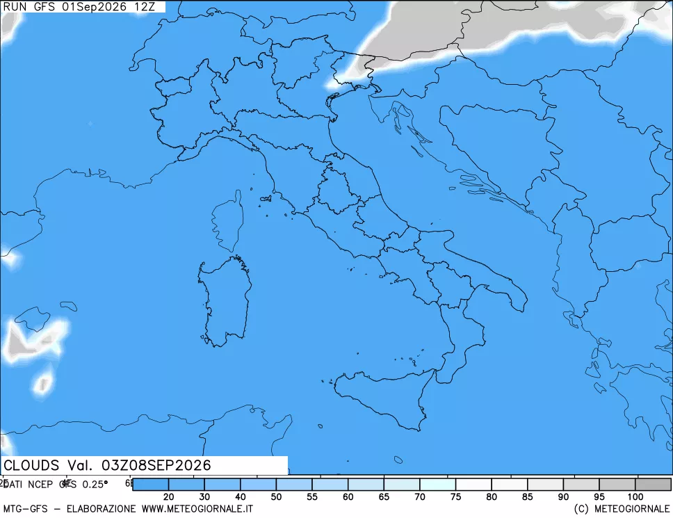 mappa Nuvolosità totale