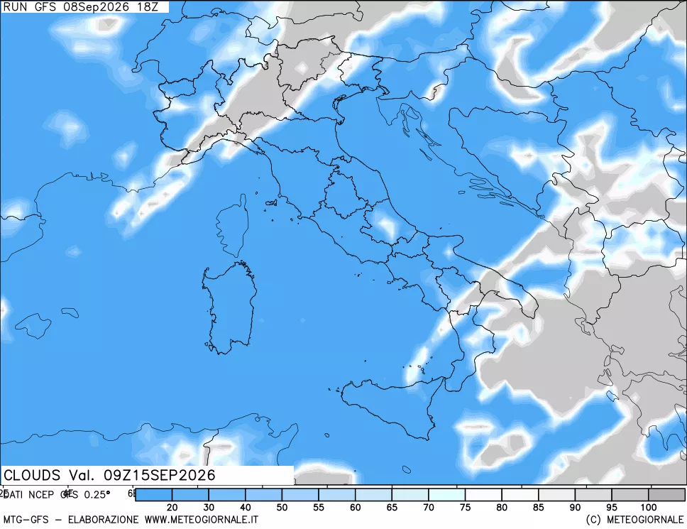 mappa Nuvolosità totale