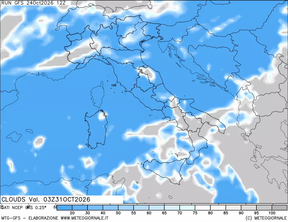 mappa Nuvolosità totale