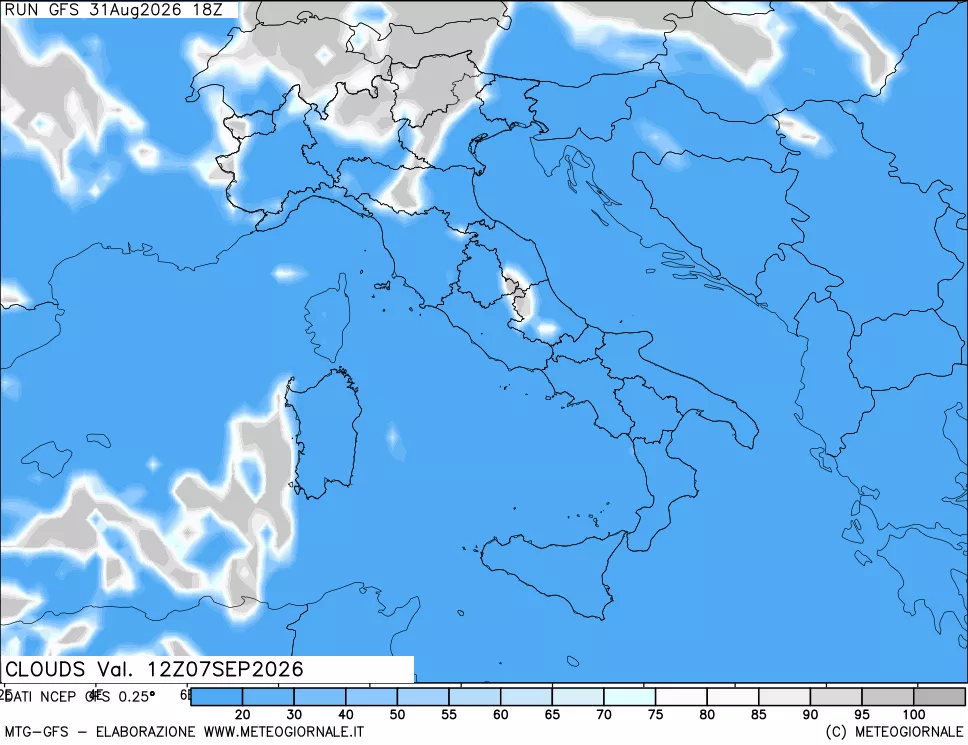 mappa Nuvolosità totale
