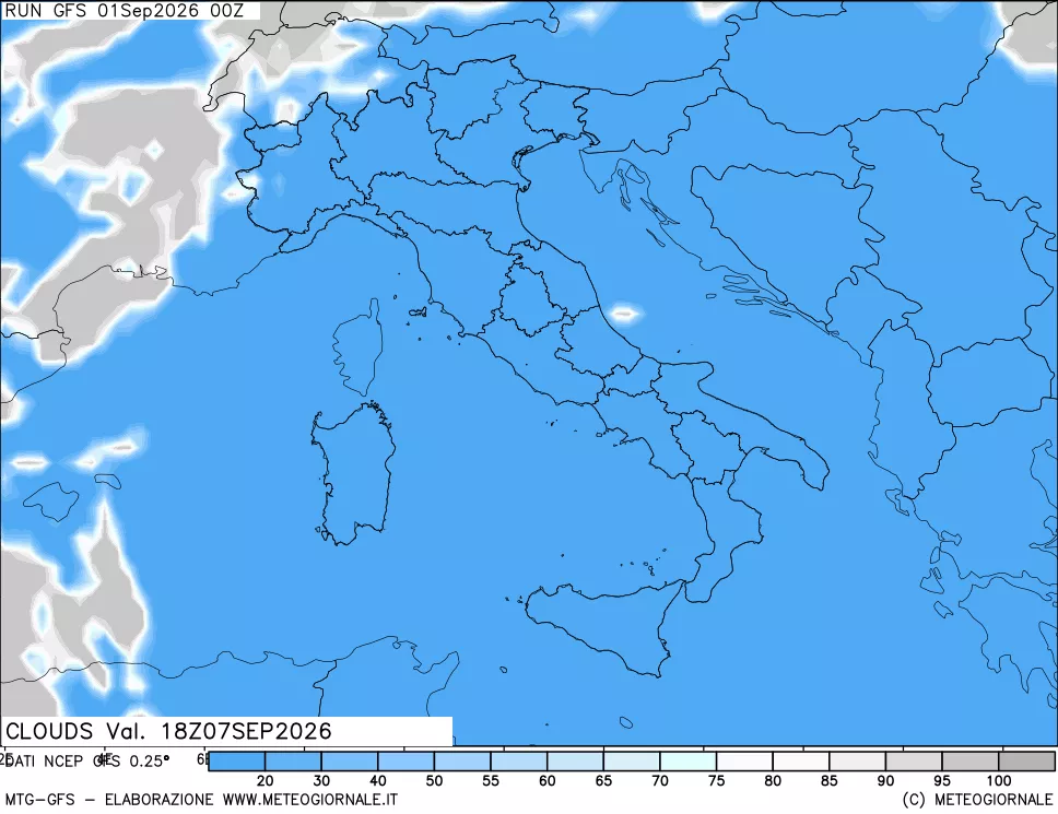 mappa Nuvolosità totale