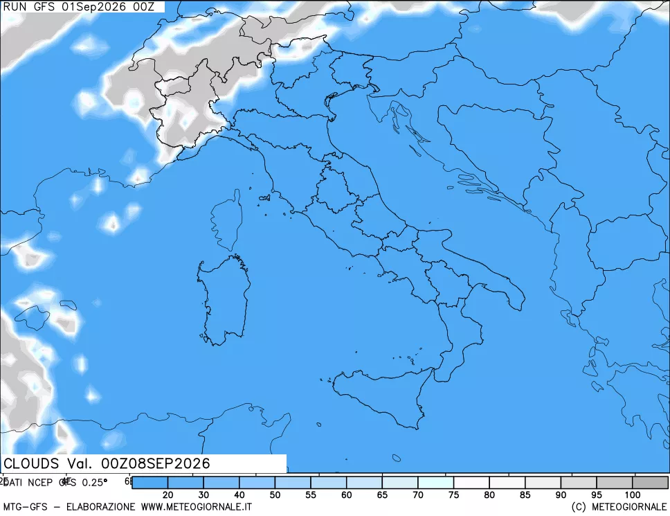 mappa Nuvolosità totale
