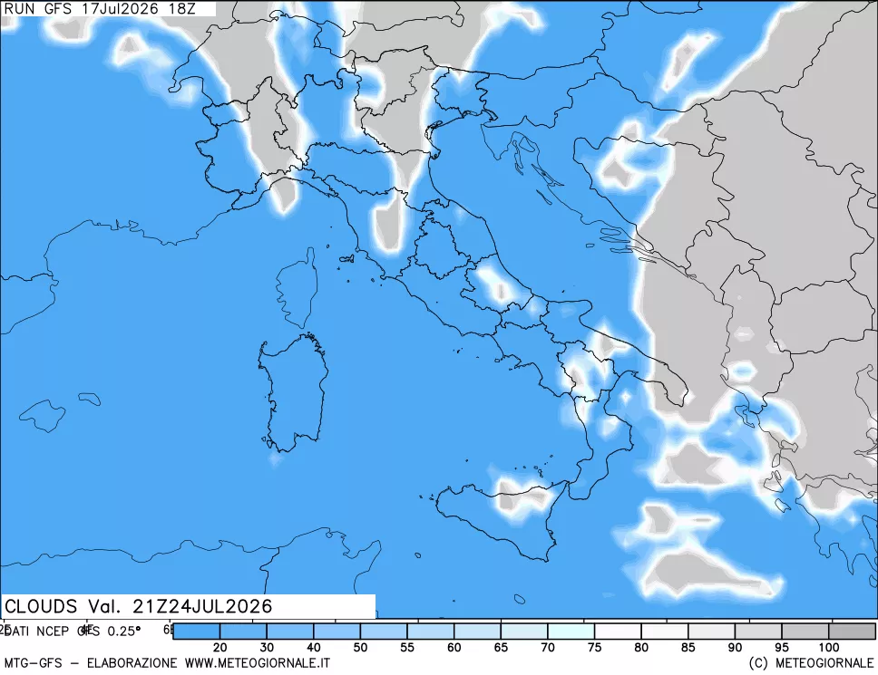 mappa Nuvolosità totale