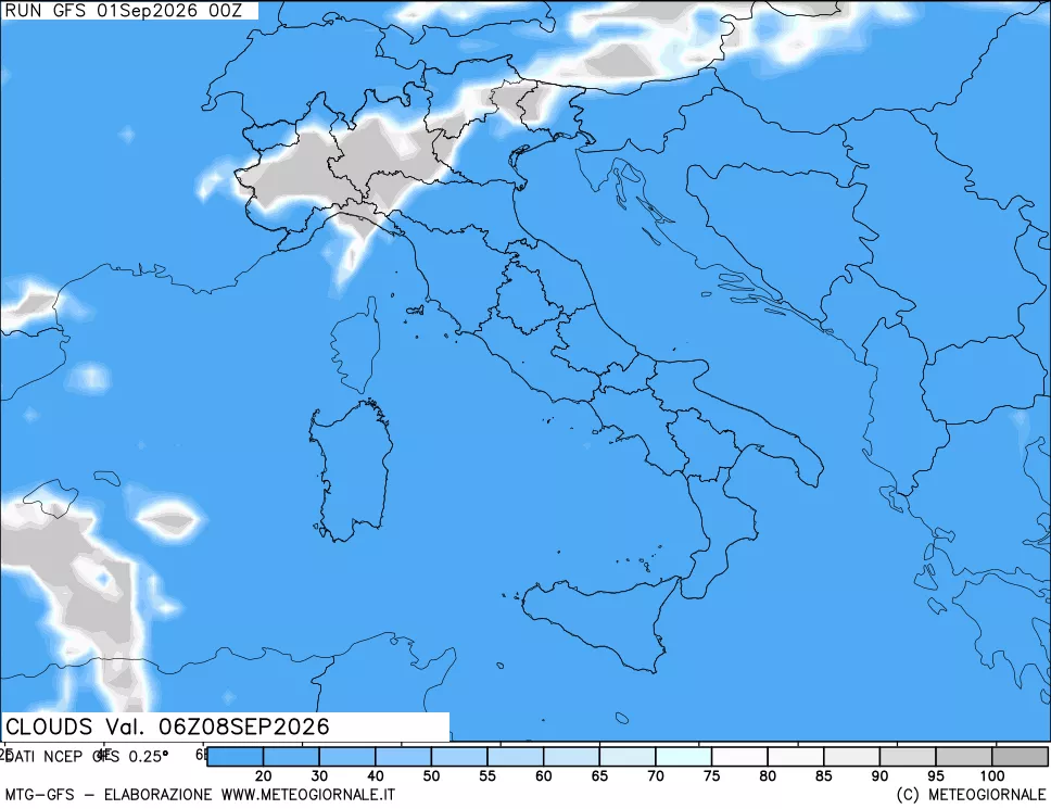 mappa Nuvolosità totale