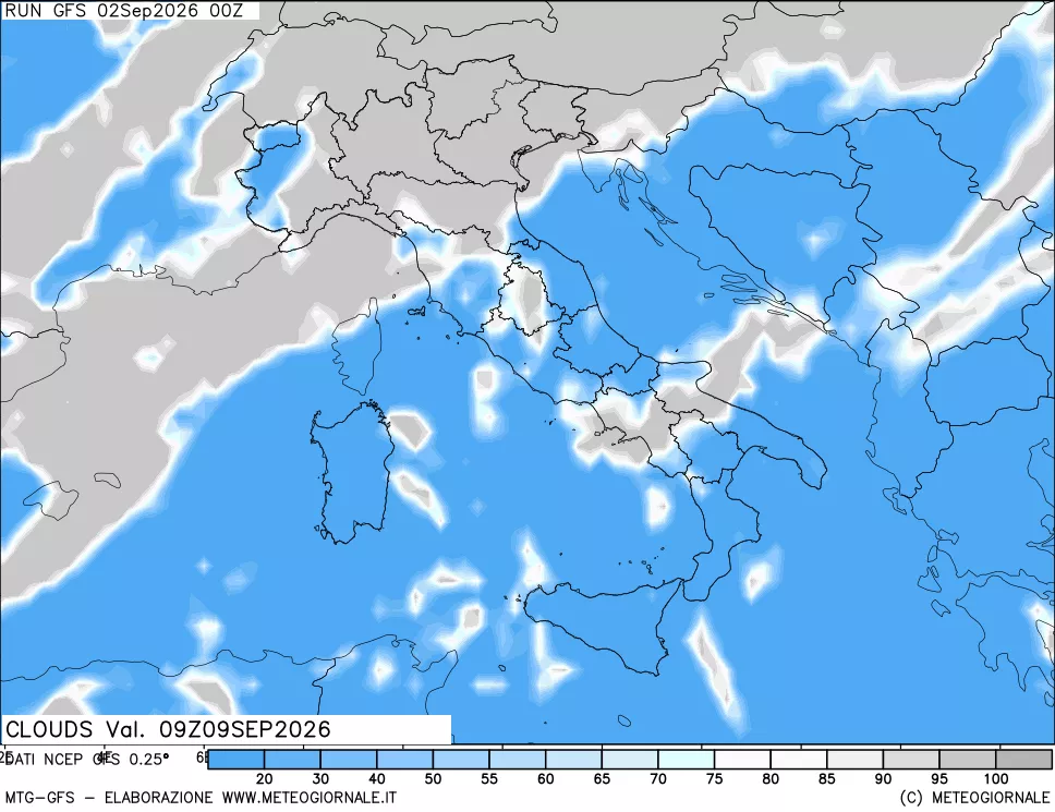 mappa Nuvolosità totale