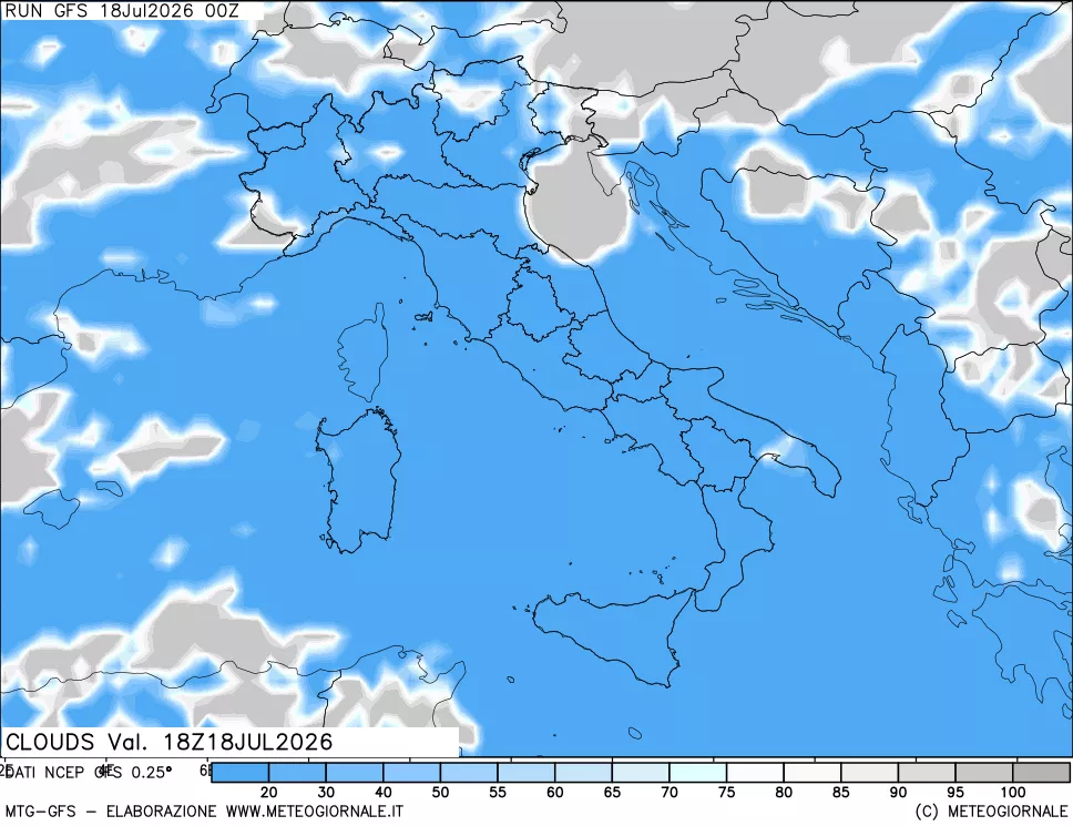 mappa Nuvolosità totale
