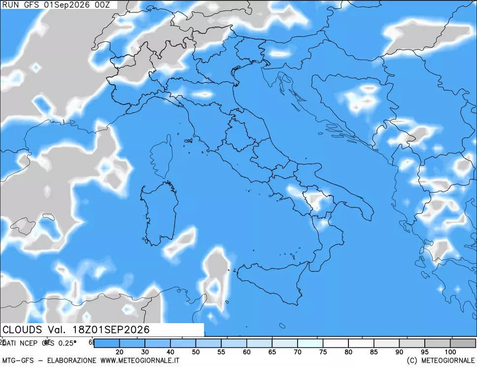 mappa Nuvolosità totale