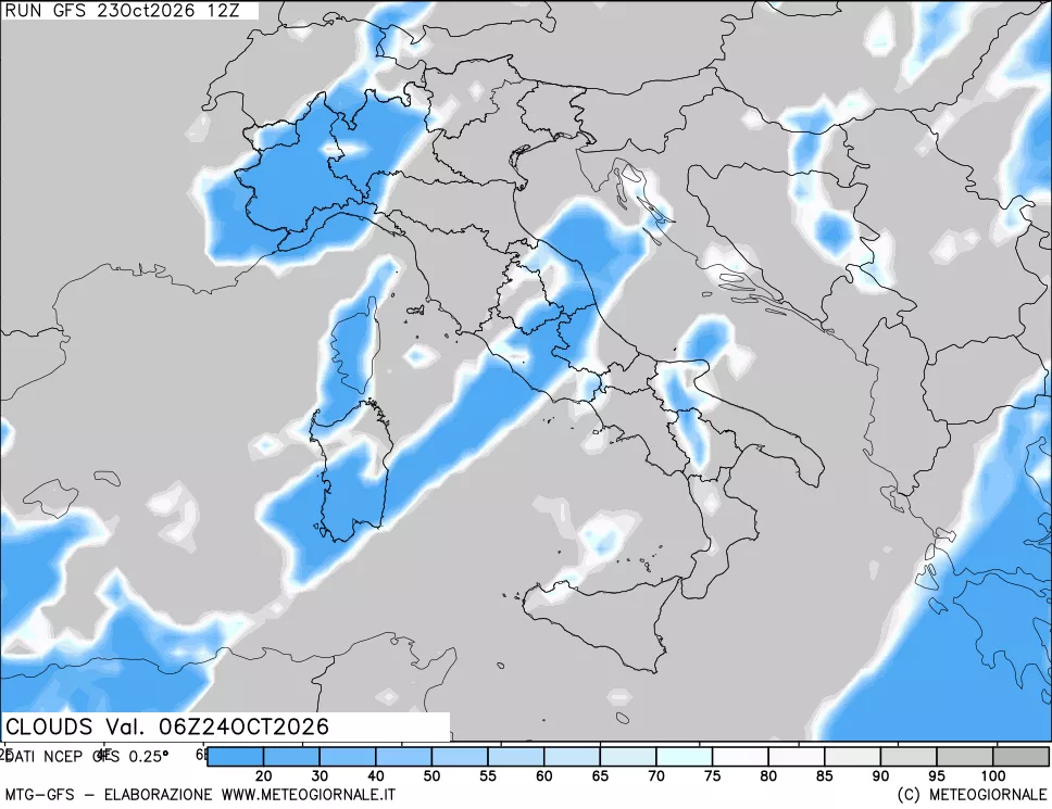 mappa Nuvolosità totale