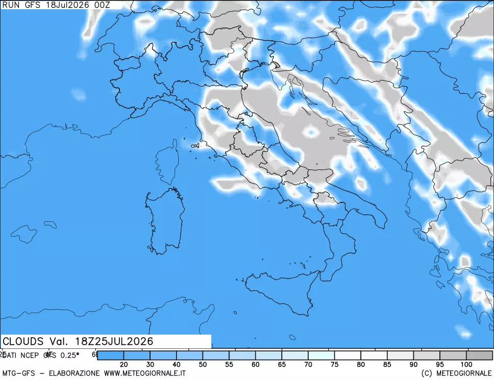 mappa Nuvolosità totale