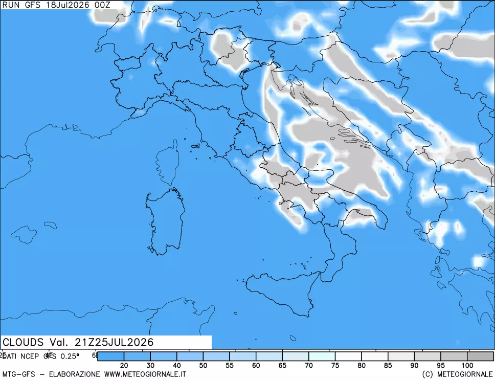 mappa Nuvolosità totale