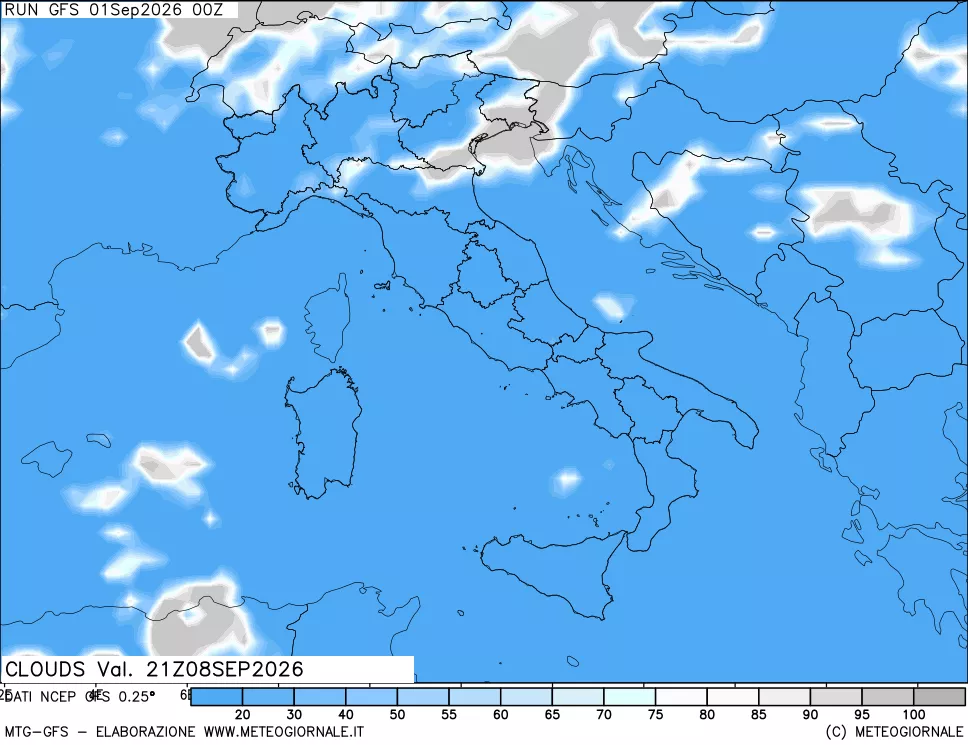 mappa Nuvolosità totale