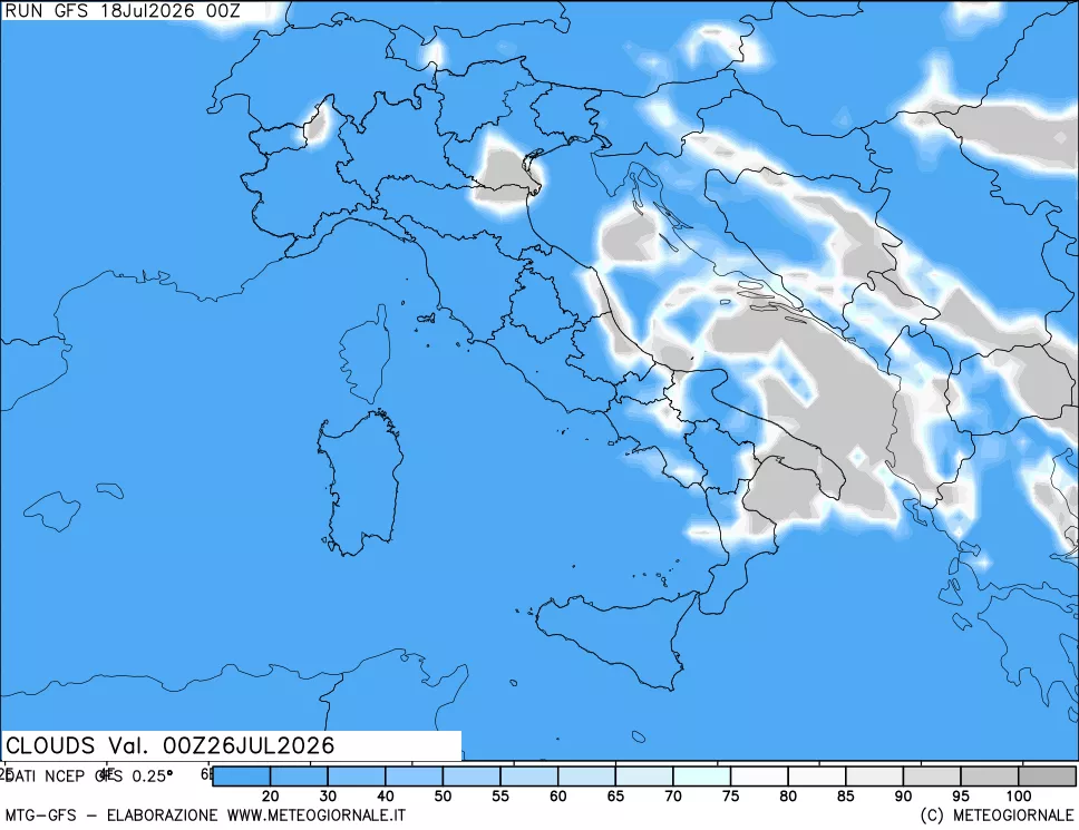 mappa Nuvolosità totale