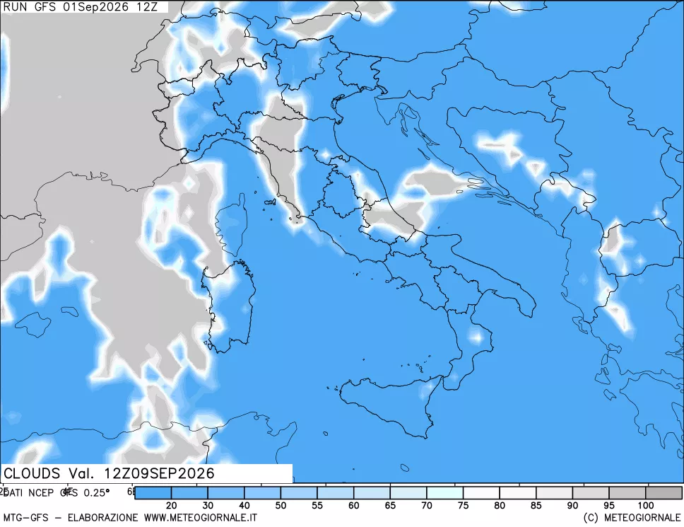 mappa Nuvolosità totale