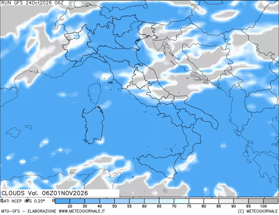 mappa Nuvolosità totale