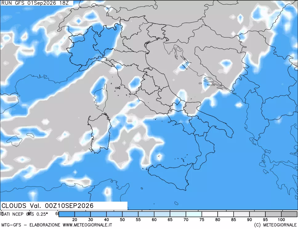 mappa Nuvolosità totale
