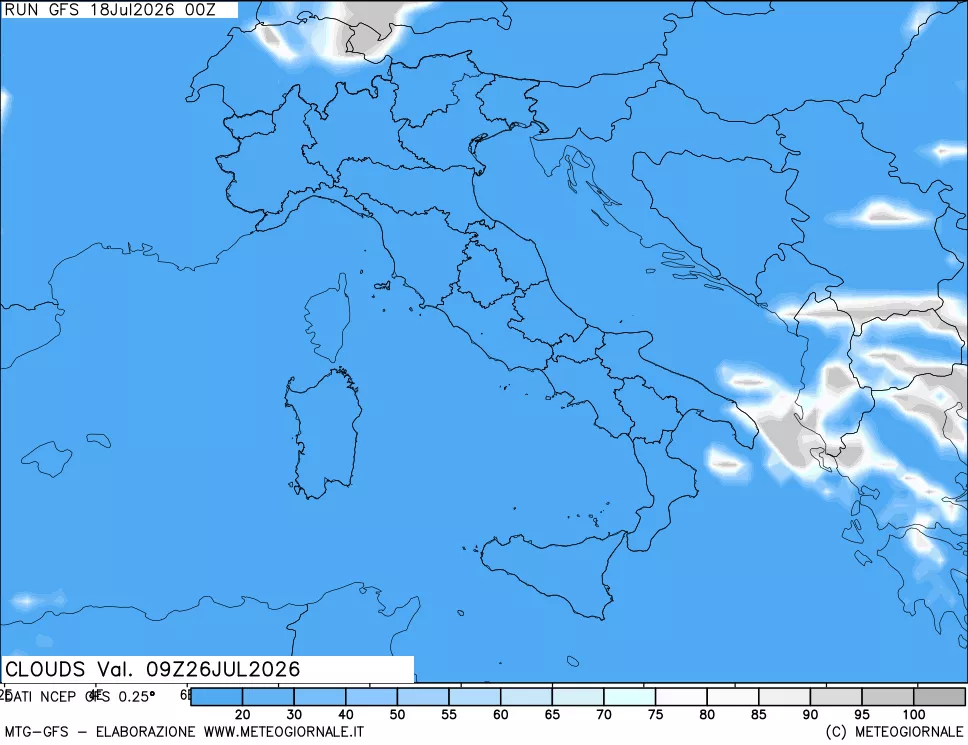 mappa Nuvolosità totale