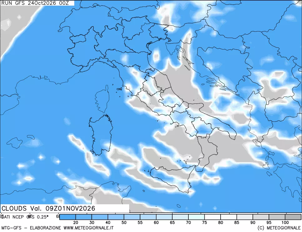 mappa Nuvolosità totale