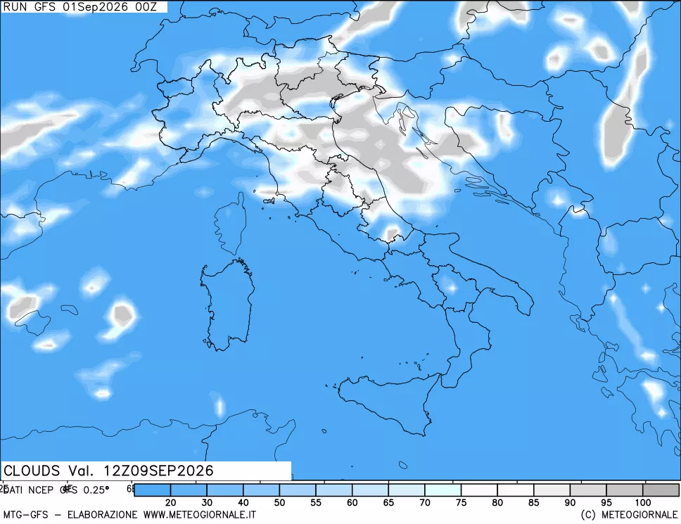 mappa Nuvolosità totale