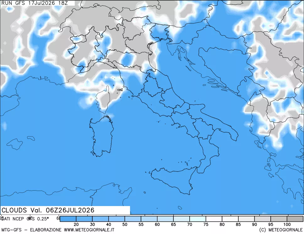 mappa Nuvolosità totale
