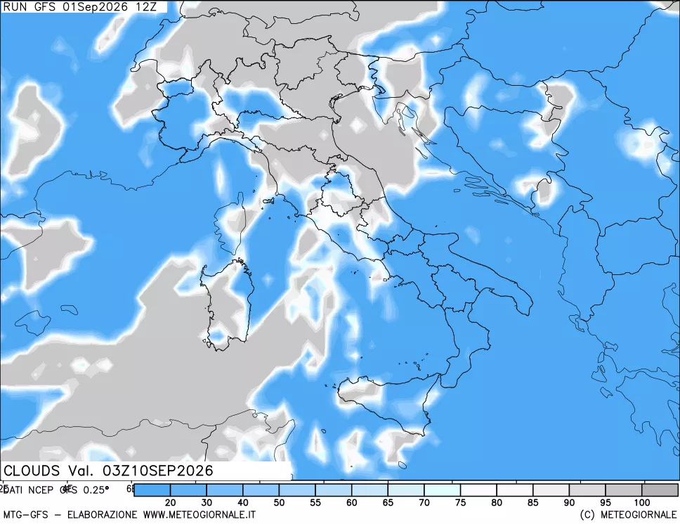 mappa Nuvolosità totale