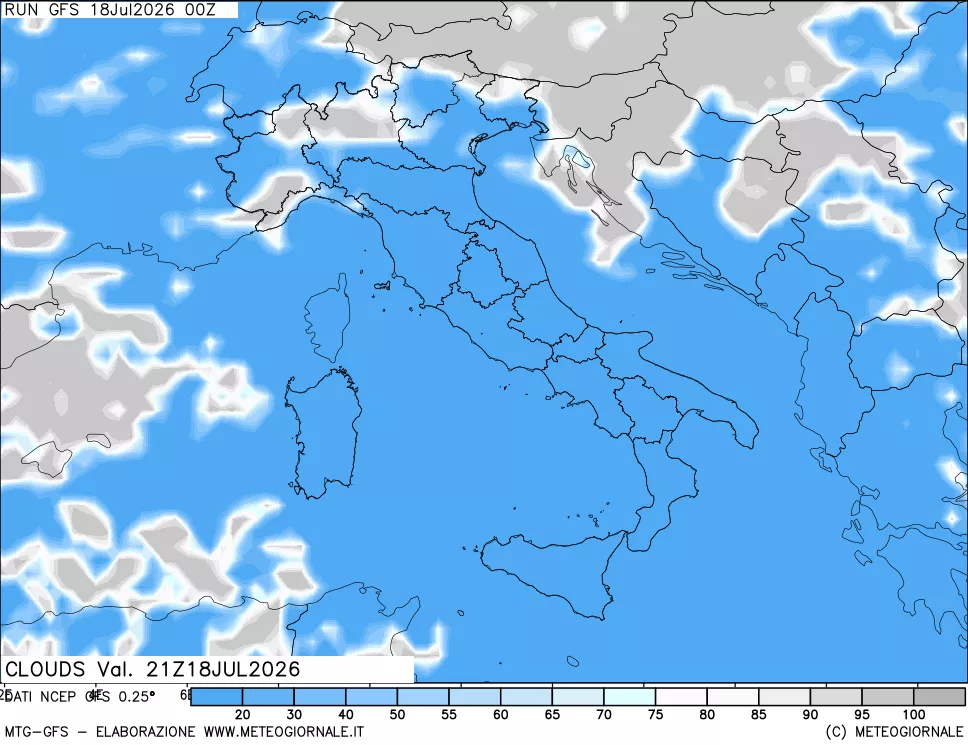 mappa Nuvolosità totale