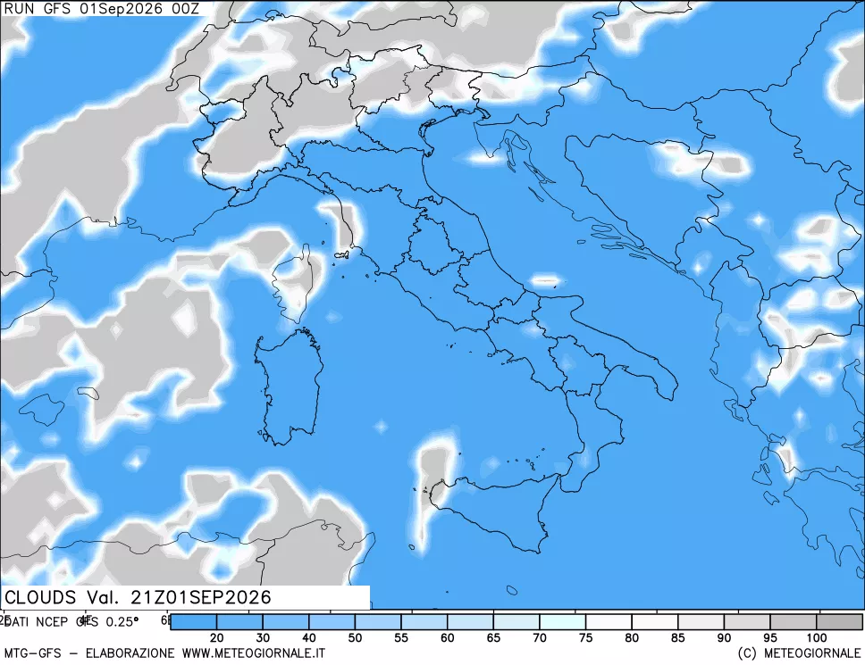 mappa Nuvolosità totale