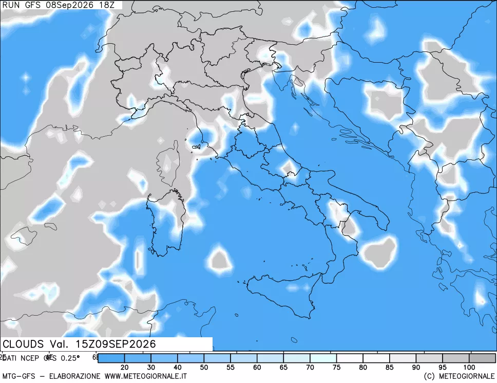 mappa Nuvolosità totale