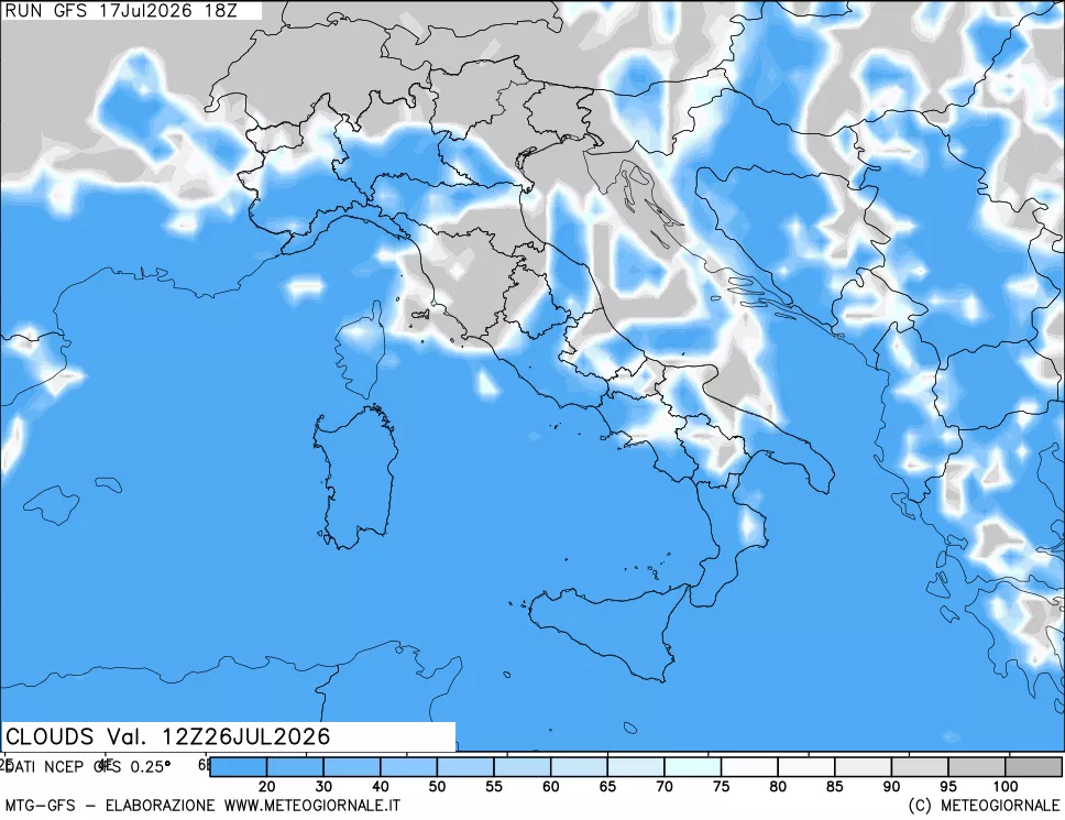 mappa Nuvolosità totale
